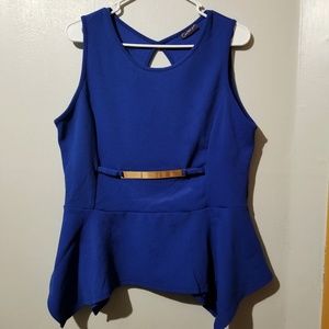Blue Sleeveless Blouse